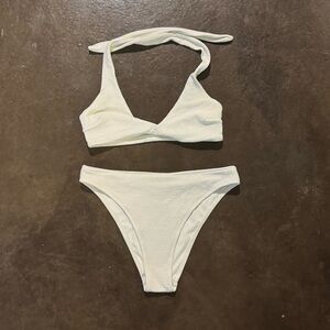 H&M Textured White Bikini Set